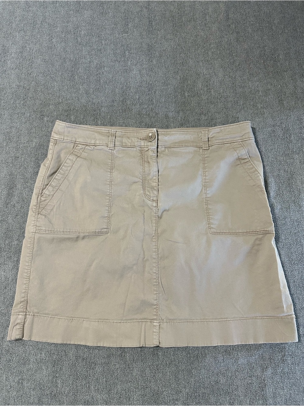 LOFT Tan Utility A-Line Mini Skirt
